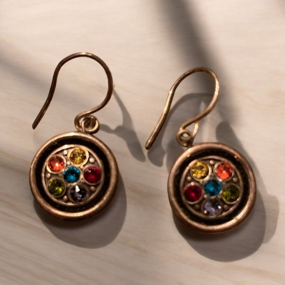 Multicolor circle crystal earrings 7206 - Picture 1 of 2